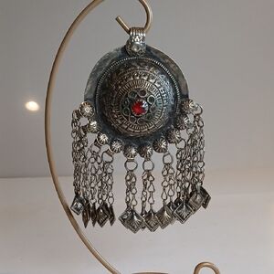 🔔 Large Afghan Tribal Kuchi Bellydance Pendant Amulet | Bells | Vintage Boho